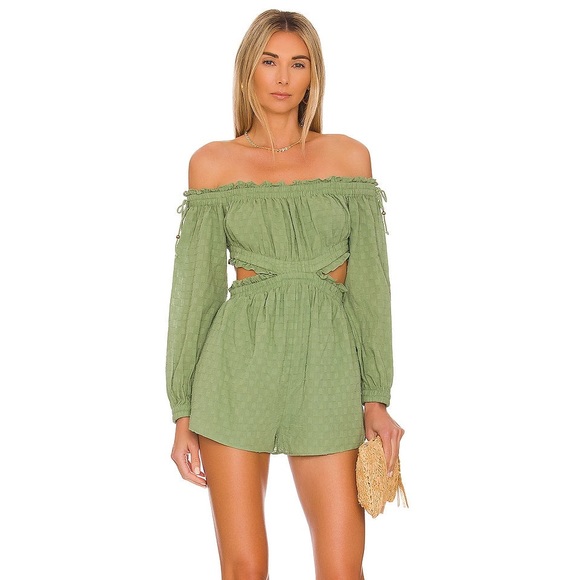 Tularosa Johanna Romper in Sage Green Backless Size Small - Picture 3 of 4